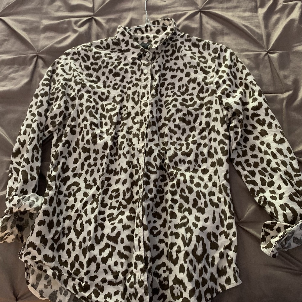 J Crew Cheetah Print Button-UP